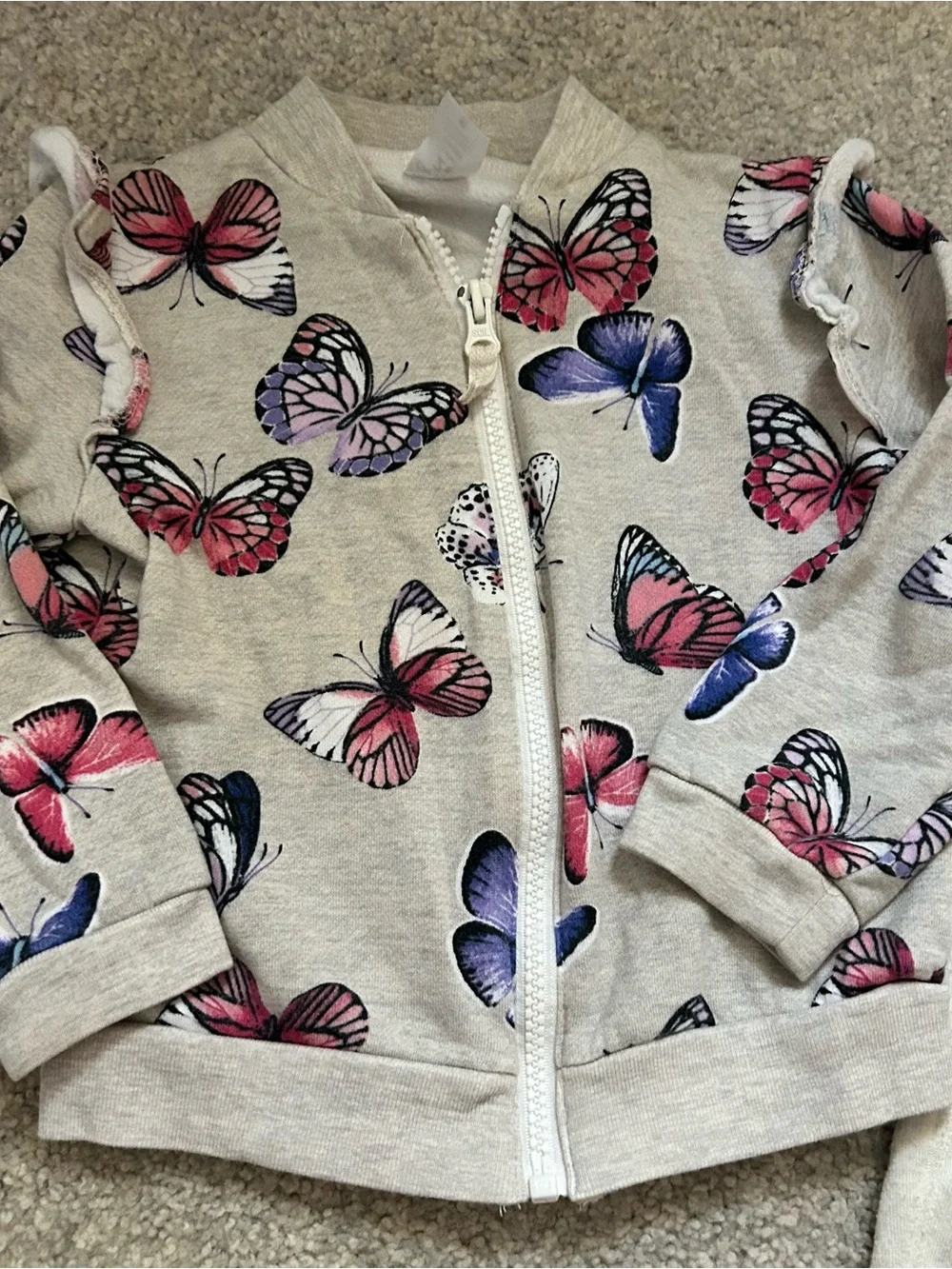 OshKosh B'gosh and Carter’s Cream Butterfly Jogger Set  2T